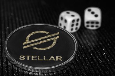 Belirteç cryptocurrency yıldız Xlm ve haddeleme zar.