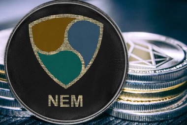 Sikke bir yığın arka planda sikke cryptocurrency nem Xem.