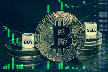 sikke kripto para btc sikke ve zar yığını. Satın almak, satmak, tutmak için döviz grafiği.