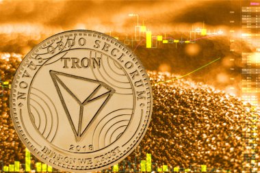 Altın grafikte sikke cryptocurrency tron trx.