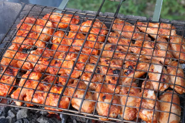 Warzywa Mięso Grzyby Chleba Tosty Bbq — Zdjęcie stockowe