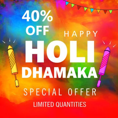 Holi, Hindu Bahar Festivali için tebrik kartı 