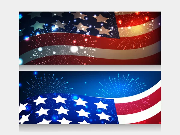 Świąteczny Baner Amerykańska Flaga Narodowa — Wektor stockowy