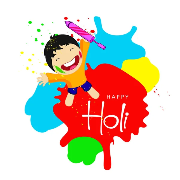 Wenskaart Voor Holi Hindoe Lentefestival — Stockvector