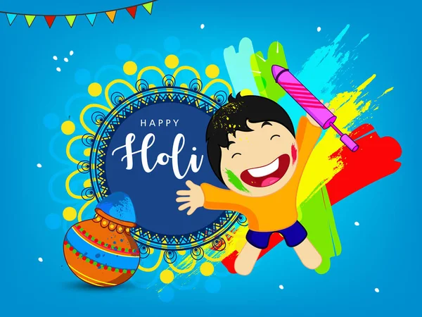 Tarjeta Felicitación Para Holi Festival Hindú Primavera — Vector de stock