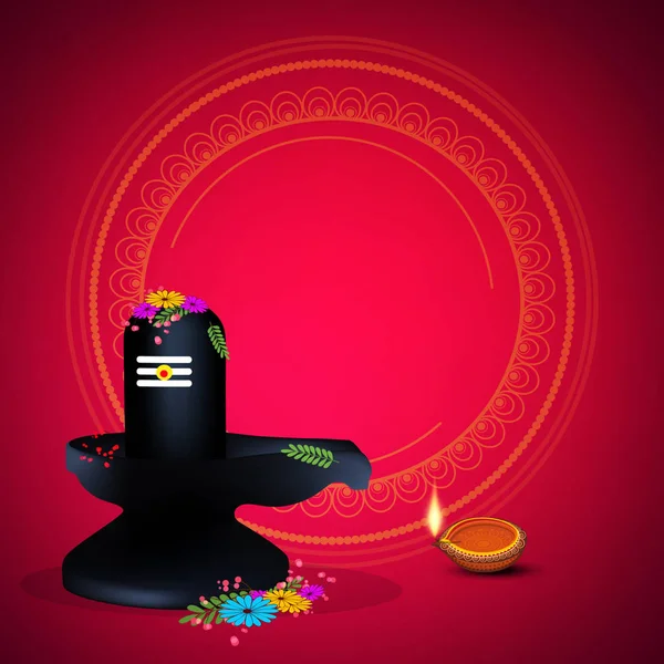 Shivratri 印度教节庆祝湿婆勋爵节日贺卡 — 图库矢量图片