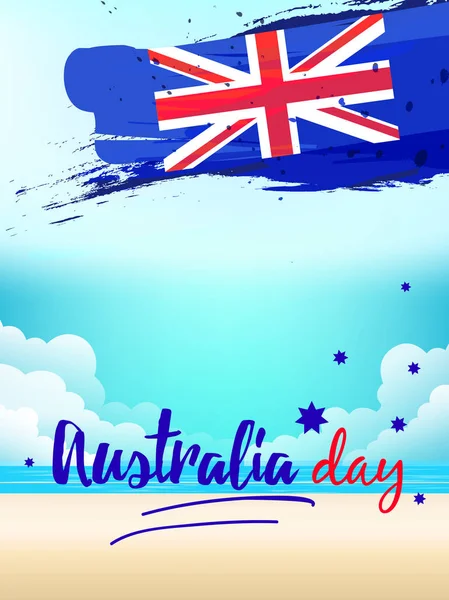Векторні Ілюстрації Дизайн Банер День Австралії Прапором Тлі — стоковий вектор