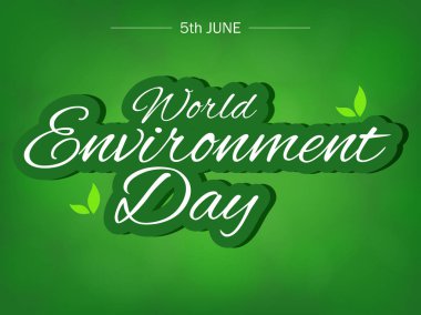 Dünya Çevre günü. Yazı kartı. Poster, kapak, kart, baskı tasarımı çevre günü. Vektör çizim