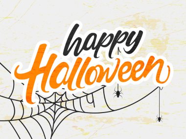 Mutlu Cadılar Bayramı Cadılar Bayramı kutlamaları için korkutucu retro arka plan üzerinde korkunç metin.