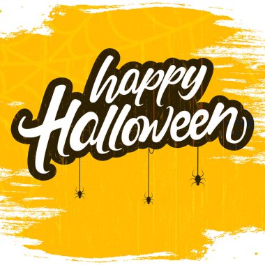 Mutlu Cadılar Bayramı Cadılar Bayramı kutlamaları için korkutucu retro arka plan üzerinde korkunç metin.