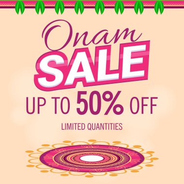 Mutlu Onam satış geçmişi Güney Hindistan Hasat Festivali geçmişi Mutlu Onam festival Güney Hindistan Kerala, renkli vektör çizim için 