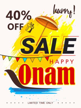 Mutlu Onam satış geçmişi Güney Hindistan Hasat Festivali geçmişi Mutlu Onam festival Güney Hindistan Kerala, renkli vektör çizim için 