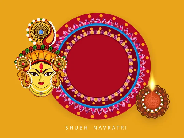 グリーティング カード ポスター バナー 美しいランゴーリー背景とソブフ ナヴラトリ テキスト付きチラシのヒンズー教の祭りチャイト ナヴラトリ 2018 年の図の抽象的な編集可能なベクトル — ストックベクタ