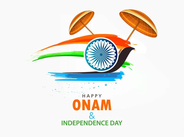 Happy Onam Sfondo Sud India Raccolta Festival Sfondo Happy Onam — Vettoriale Stock