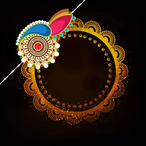 ラクシャバンダン 兄と妹の祭典を結合のインドのお祭りの装飾的なラキの販売やプロモーションのバナー ポスターの例 — ストックベクタ