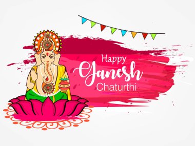 Mutlu ganesh chaturthi tebrik kartı, vektör çizim 