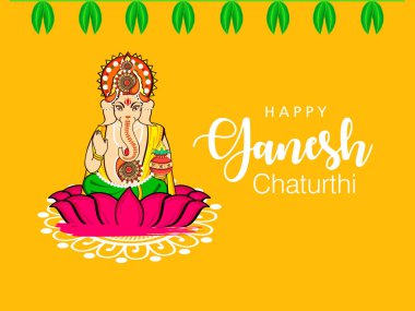 Mutlu ganesh chaturthi tebrik kartı, vektör çizim 