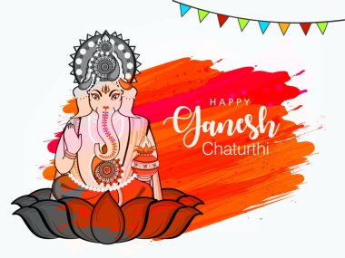 Mutlu ganesh chaturthi tebrik kartı, vektör çizim 