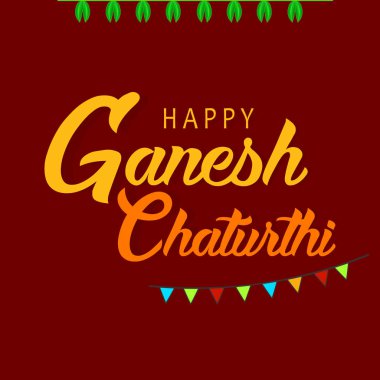 Mutlu ganesh chaturthi tebrik kartı, vektör çizim 