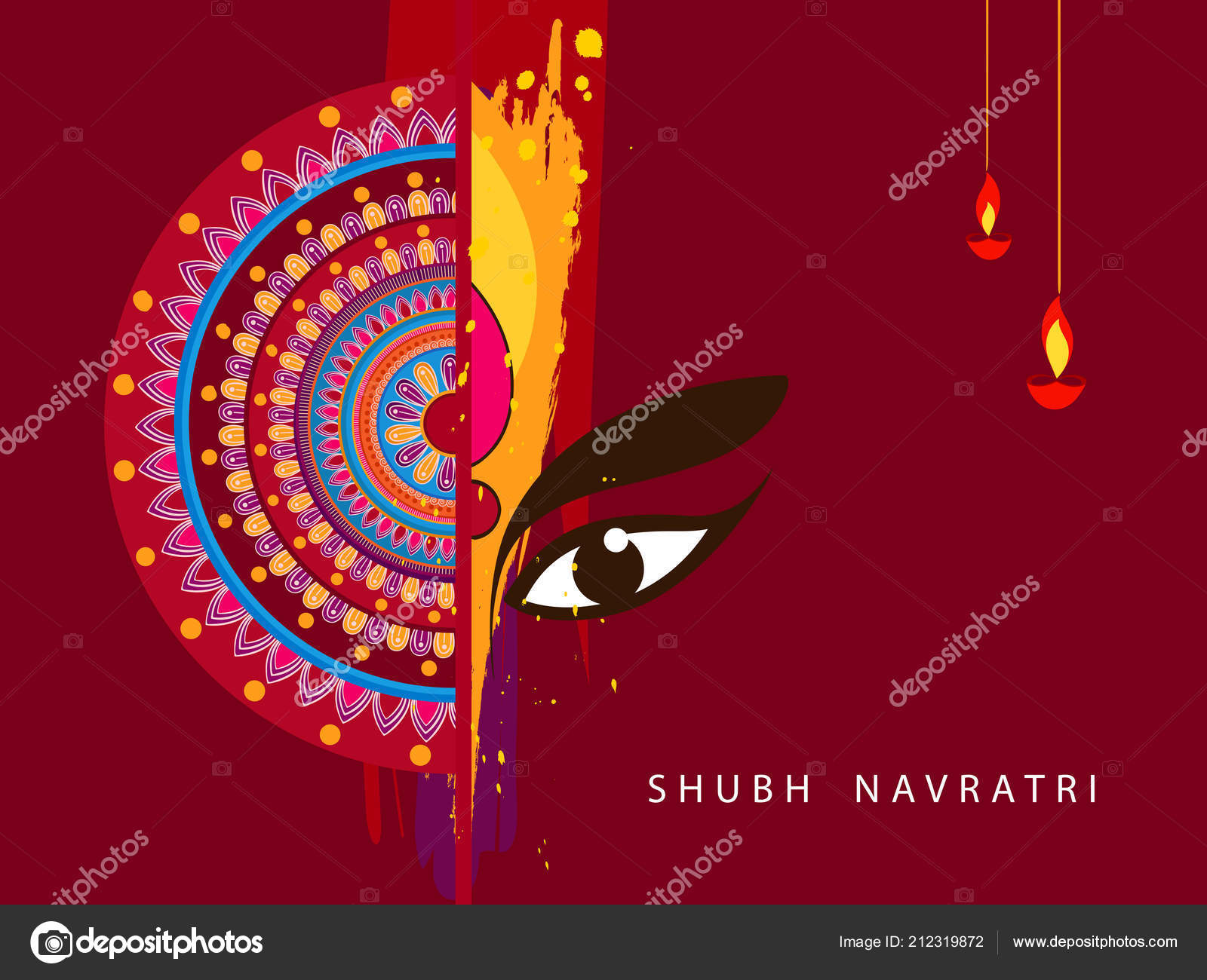 Navratri background Vector Art Stock Images | Depositphotos