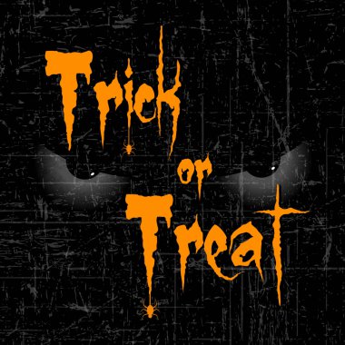 Ya parani ya canini yaratıcı metnin karanlık korkutucu eski retro arka plan üzerinde korkunç Cadılar Bayramı gözleriyle