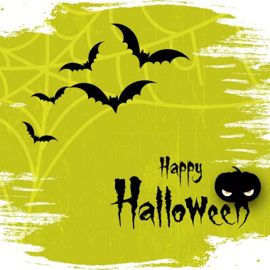 Yarasalar ve Cadılar Bayramı kutlamaları için korkutucu metin mutlu Halloween arka plan
