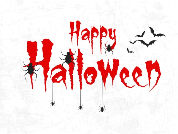 Happy Halloween Typography Hand Lettering Text Ilustração Vetorial Fundo Com —  Vetores de Stock