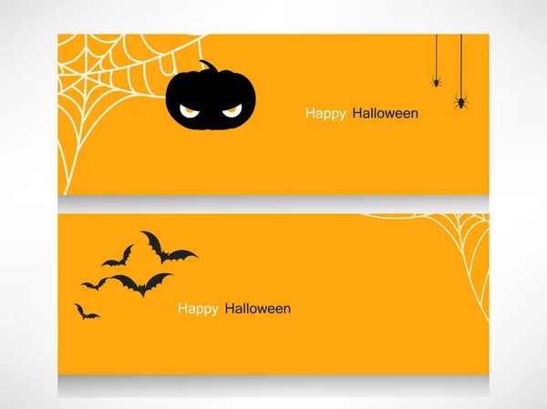 Набор Заголовков Сайтов Баннеров Счастливого Хэллоуина — стоковый вектор