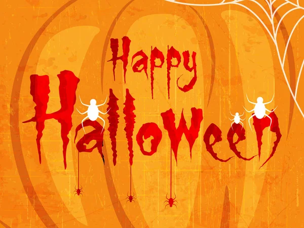 Happy Halloween Typography Hand Lettering Text Vector Illustration Background Hanging — Stock Vector