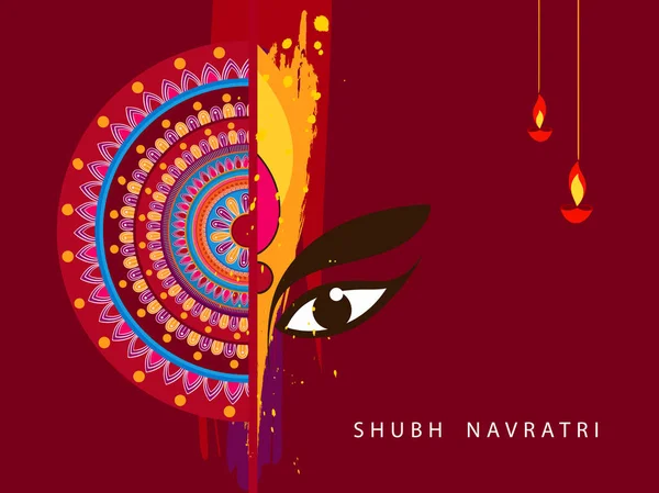 Illustration Vectorielle Heureuse Affiche Célébration Navratri Fond Bannière — Image vectorielle