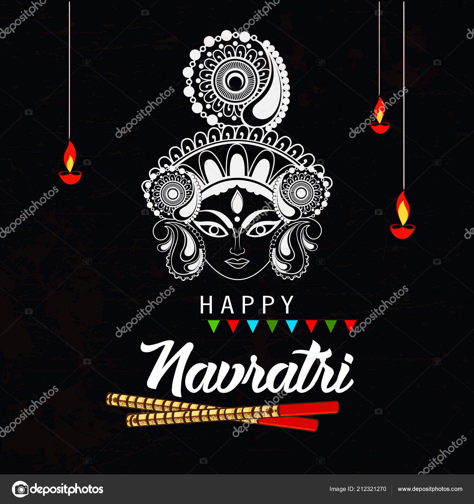 Vector Illustration Happy Navratri Celebration Poster Banner Background  Stock Vector Image by ©NeKiArt #212321270