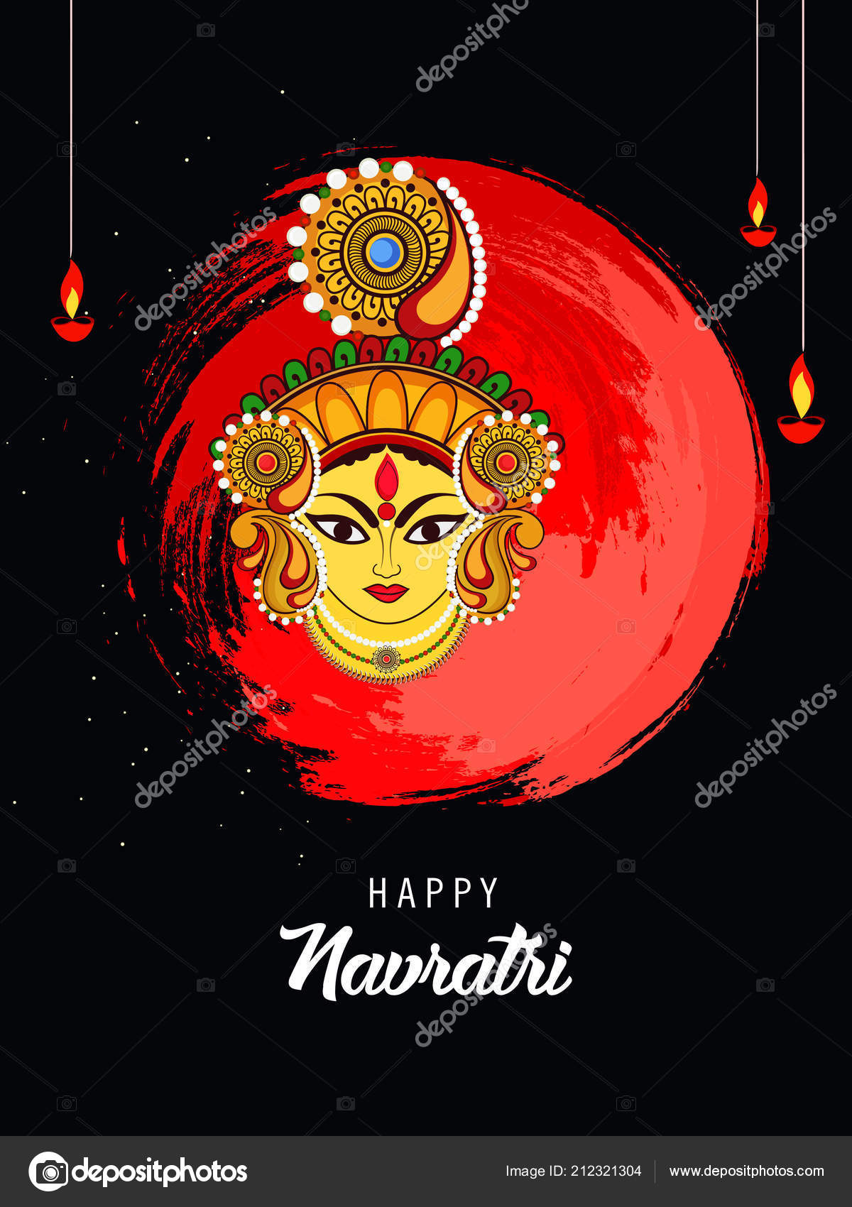 Vector Illustration Happy Navratri Celebration Poster Banner Background  Stock Vector Image by ©NeKiArt #212321304