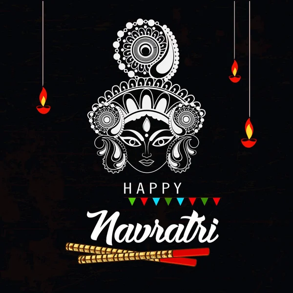 Ilustración Vectorial Feliz Cartel Celebración Navratri Fondo Bandera — Archivo Imágenes Vectoriales