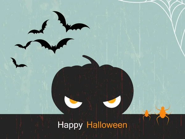Halloween Poster Met Pompoen Vleermuizen — Stockvector