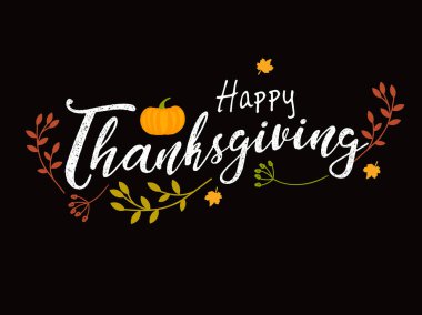 Tatil kutlama kartı renkli vektör Illustration. Şükran günü kartı şablonu yazıt ile 