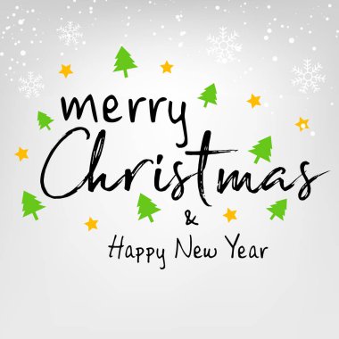 Yaratıcı arka plan ve kar taneleri ile merry christmas Merry Noel hat metin 