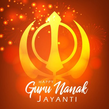 Yaratıcı resim, poster ya da afiş Guru Nanak Jayanti kutlama, tebrik ve kutsal işareti ve metin reklam için kullanılabilir.