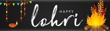 Renkli tebrik afiş Hint Lohri tatil için 