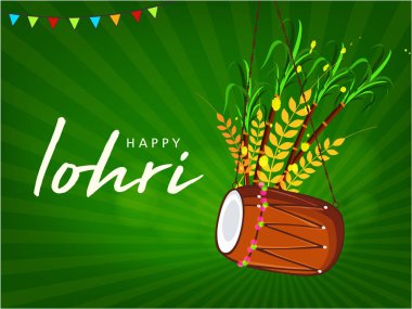 Hint Lohri tatil için yaratıcı parlak tebrik şablon 