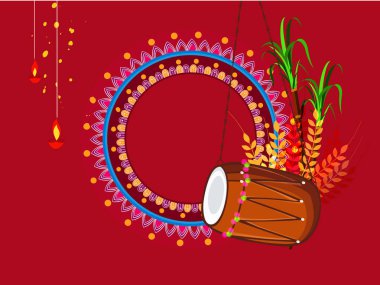 Hint Lohri tatil için yaratıcı parlak tebrik şablon 