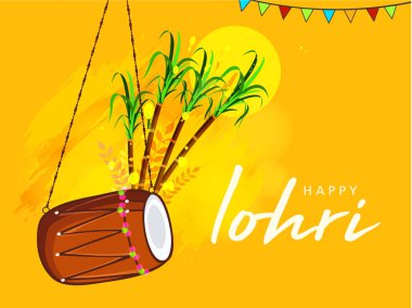 Hint Lohri tatil için yaratıcı parlak tebrik şablon 