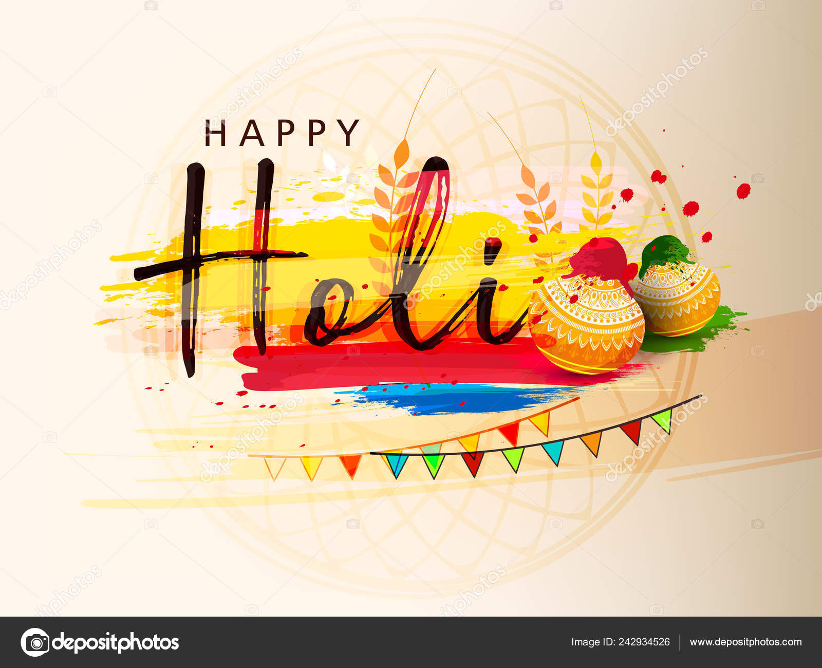 Illustration Abstract Colorful Happy Holi Background Vector Indian Hindu  Festival Stock Vector Image by ©NeKiArt #242934526