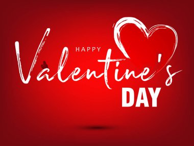 parlak kırmızı arka plan dekoratif mutlu sevgililer günü kitabe