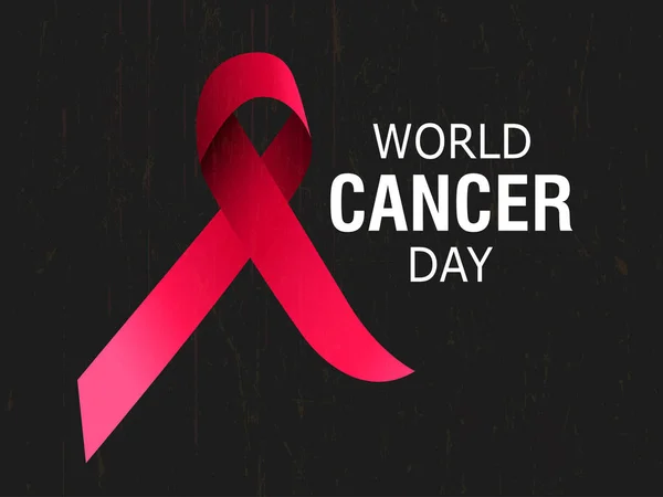 Modèle Illustration Vectorielle Modifiable Affiche Sensibilisation Journée Mondiale Cancer Avec — Image vectorielle