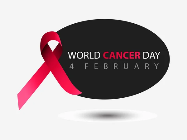 Modèle Illustration Vectorielle Modifiable Affiche Sensibilisation Journée Mondiale Cancer Avec — Image vectorielle