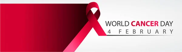 Modèle Illustration Vectorielle Modifiable Sensibilisation Journée Mondiale Cancer Avec Ruban — Image vectorielle