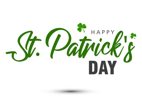 Elegante Biglietto Auguri Con Testo Creativo Font Happy Patrick Day — Vettoriale Stock