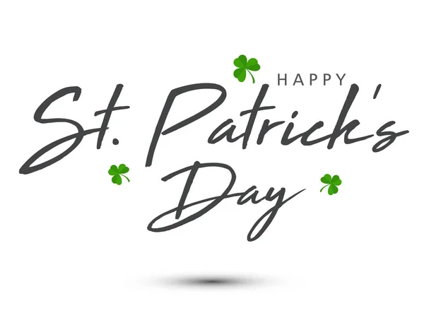 Elegante Biglietto Auguri Con Testo Creativo Font Happy Patrick Day — Vettoriale Stock