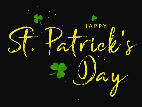 Elegante Biglietto Auguri Con Testo Creativo Font Happy Patrick Day — Vettoriale Stock