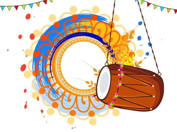 バナー ヘッダー 挨拶の Baisakhi 装飾的な祭りの背景とパンジャブの祭りのためのフレームの Vaisakhi ベクトル図を使用できます — ストックベクタ